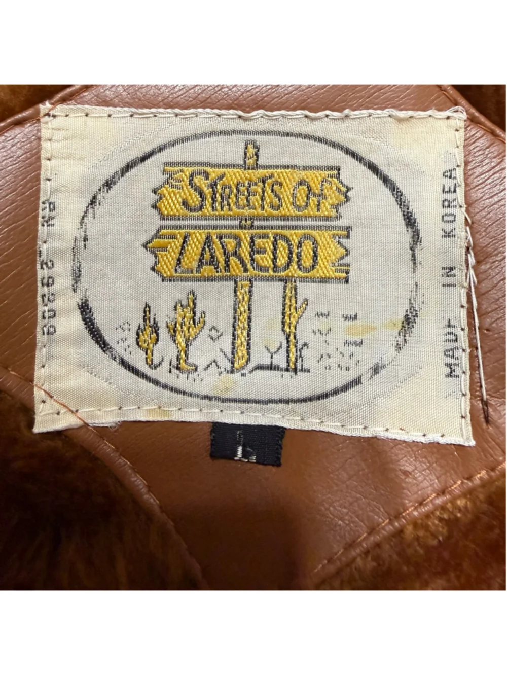 Vintage Streets of Laredo Faux Leather Sherpa Lined Western Jacket Brown L